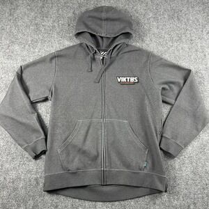 Viktos Gunvent Hoodie Mens Large Gray Full Zip Graphic Tactical Patriotic Fleece